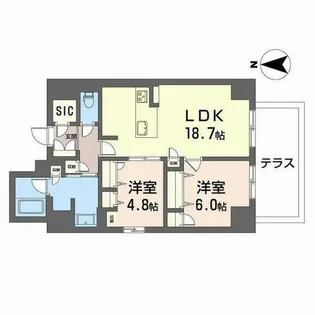 アミコート 瓦屋町【1階】の間取り