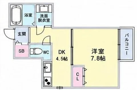 アールグランツ一乗寺【102号室】の間取り