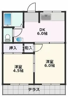 フジハイツ東棟【101号室】の間取り