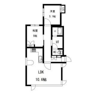 ヴァトンヒルズ宮の森【202号室】の間取り
