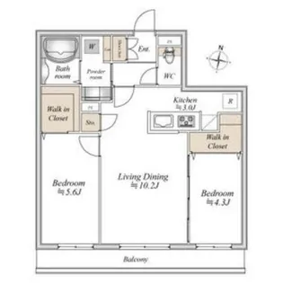 アルファスクエア北12東2【3階】の間取り