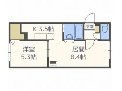 グランメール北17東14B【2階】の間取り