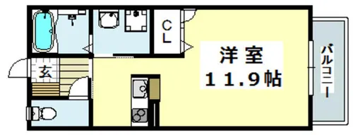 アヴニールⅡ【102号室】の間取り