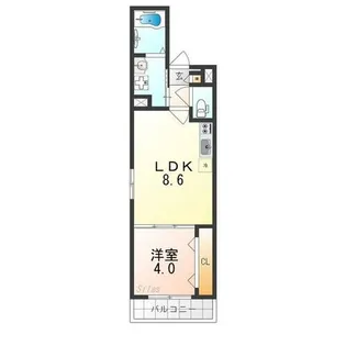 ロジェ泉佐野【1階】の間取り