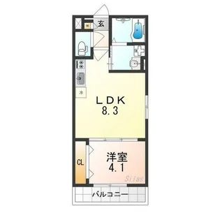 ロジェ泉佐野【2階】の間取り