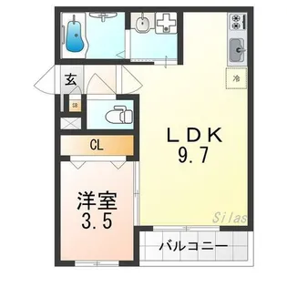 ロジェ泉佐野【2階】の間取り