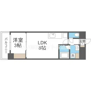 フロンティアタワー九条I【6階】の間取り