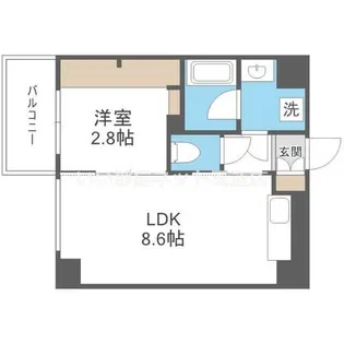 フロンティアタワー九条I【2階】の間取り