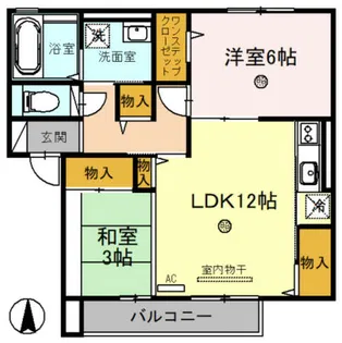 プランドール若江 A棟【2階】の間取り