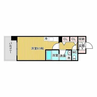 レジデンス本町靭公園【9階】の間取り
