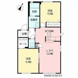 ハーティストT A棟【1階】の間取り