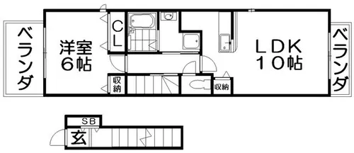 ハーモニーヴィレッジ池田【2階】の間取り
