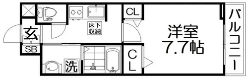 アンジュ ド ボヌール 香里園【1階】の間取り