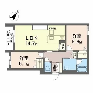 シャーメゾン グリナージュ【0102号室】の間取り
