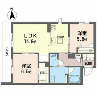 シャーメゾン深江北【0102号室】の間取り