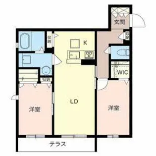 クラヴィーア上野芝【0102号室】の間取り