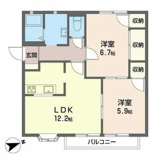 シャルムコーポ【0207号室】の間取り