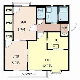 シャルムコーポ【0106号室】の間取り