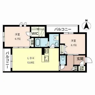 レーヴソレイユ【0305号室】の間取り