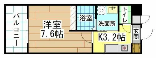福岡県北九州市戸畑区東大谷1丁目【マンション】の間取り