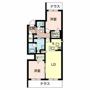 TERRACE甲子園花園【0101号室】の間取り