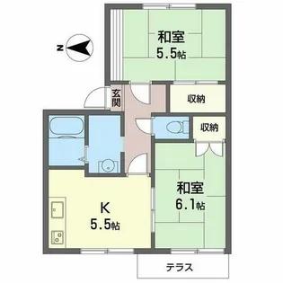 タウニー上四条【A103号室】の間取り