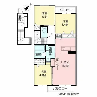 アミコートI【A0202号室】の間取り