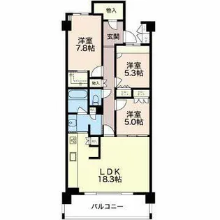 プライムメゾン富士見台【0315号室】の間取り