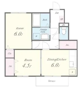 カロッテ ガルテン【1階】の間取り