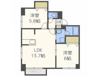 グラードエルヴィータ円山【4階】の間取り