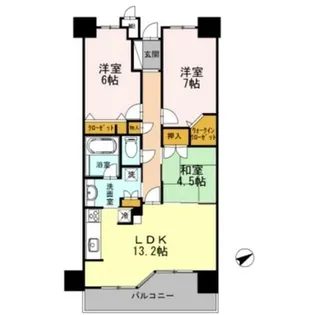 カスタリア阿倍野【2階】の間取り