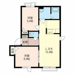 プラチード【00201号室】の間取り