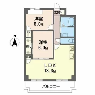 メディオグリシーナF【0202号室】の間取り