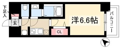 アステリ鶴舞トゥリア【0605号室】の間取り