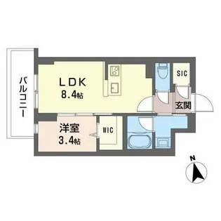 サザンクレストなんば南【10階】の間取り