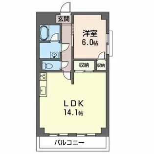 ベルパ-ク富松【0201号室】の間取り