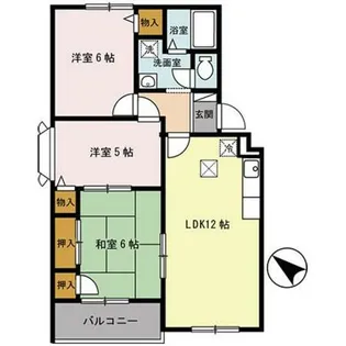 兵庫県伊丹市池尻6丁目【アパート】の間取り