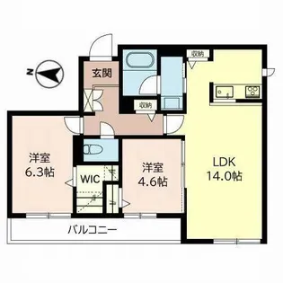 ヴェルビーテ ヒビキ【0202号室】の間取り