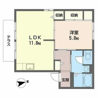 ディアス離宮山手C【C111号室】の間取り