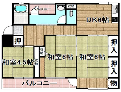 スカイハイツ辻崎【4階】の間取り