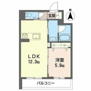 ウイングズドエル【0201号室】の間取り