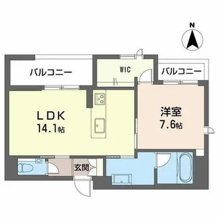 ウイングズドエル【0402号室】の間取り