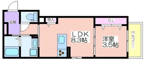 アマントリビエール瀬川【3階】の間取り