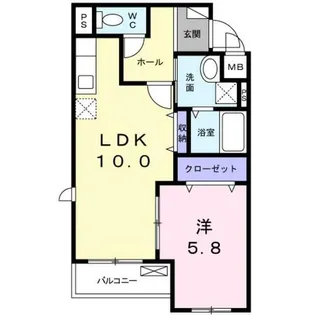 ロングフィールド長原【1階】の間取り