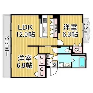 福岡県那珂川市道善2丁目【マンション】の間取り