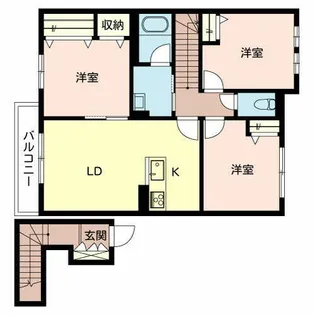 シャーメゾン・木村【0201号室】の間取り