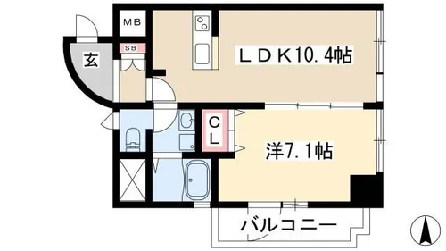 フローラル千種【401号室】の間取り
