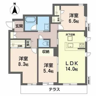 シャーメゾン アーモンド【0106号室】の間取り