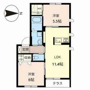 シャーメゾン UN【0106号室】の間取り