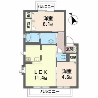 サングレイス【0205号室】の間取り